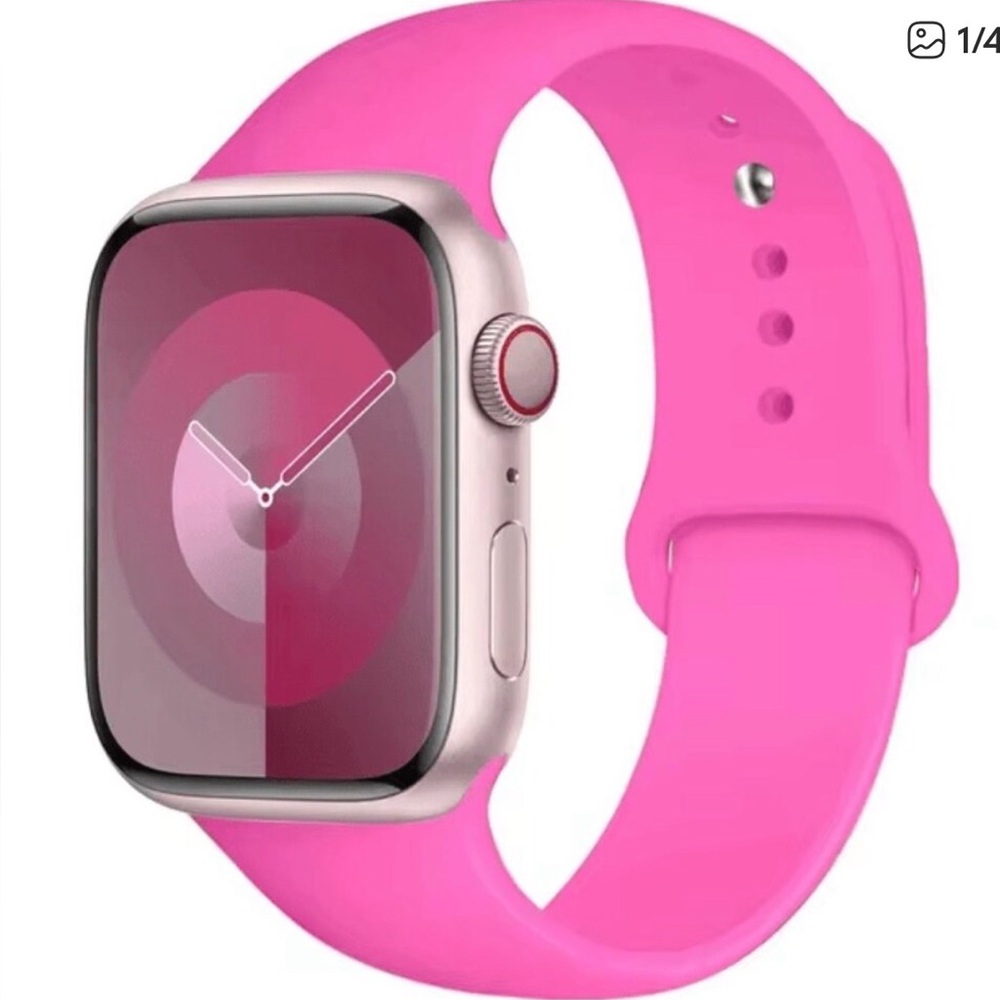 Pink Smartwatch with Silicone Band